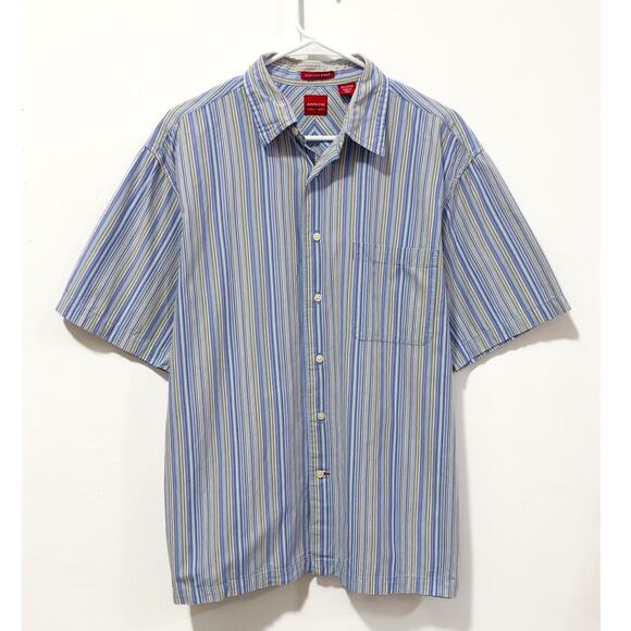 Arrow - Men's Summer Prep, Striped, Button-up, Short Sleeve Shirt (L) - Picture 1 of 4